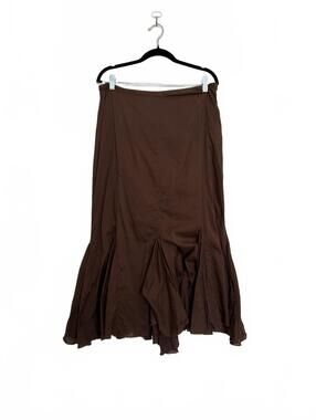 Brown Indie Sleaze CottageCore Maxi Skirt